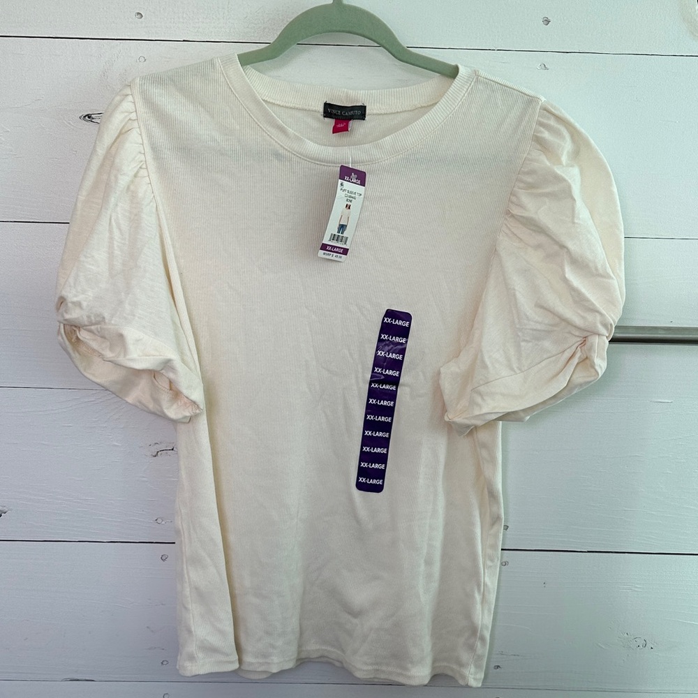 NWT 2XL Cream Puff Sleeve Top